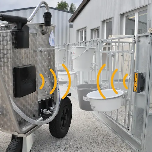 SMART ID (TILVALG) Mælkemængde doseres automatisk pr. boks efter den planlagte fodringskurve