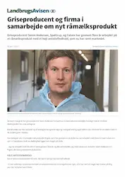 Avisartikel: Griseproducent og firma i samarbejde om nyt råmælksprodukt