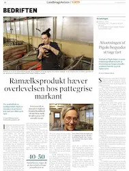 Avisartikel: Råmælksprodukt hæver overlevelsen hos pattegrise markant